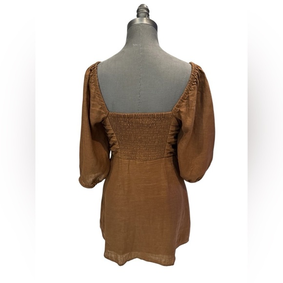 Faithfull The Brand Venezia Mini Dress Cinnamon Size S - Picture 7 of 16